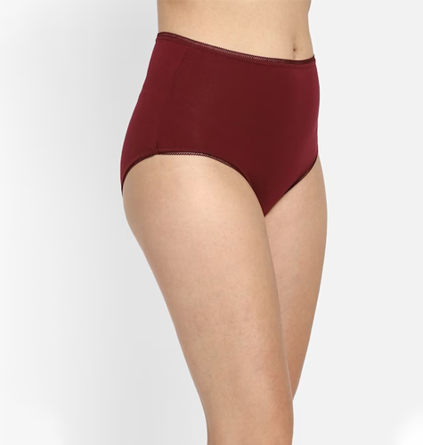 Women Maroon Solid Cotton Hipster Briefs